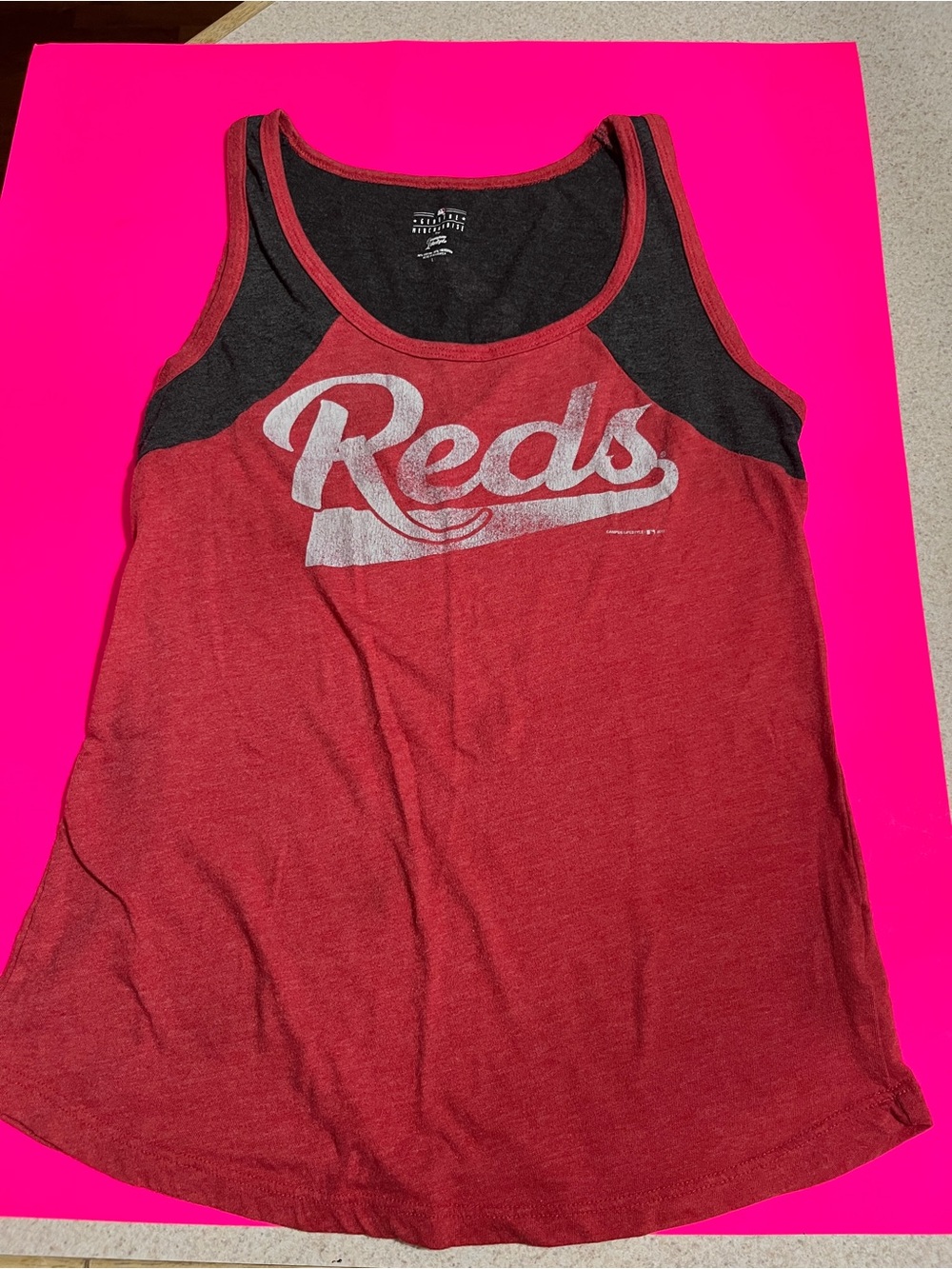 Reds Two-Tone Racerback Tank Top - Red/Black